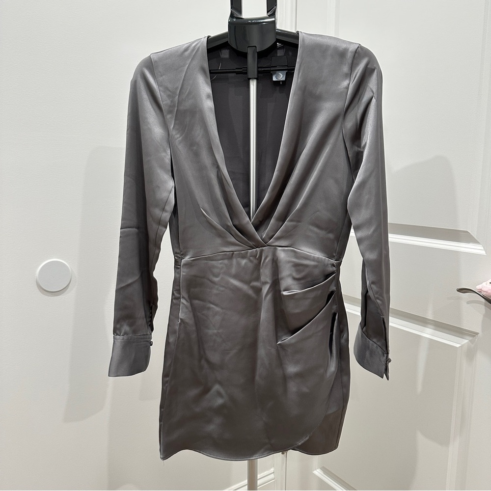 Zara Silver Satin Dress